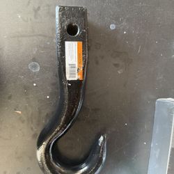 Forged Steel Recovery Hook for 2 Inch Receiver 10,000 lb Capacity, Black Powder Coated, Heavy Duty Truck Trailer Hitch