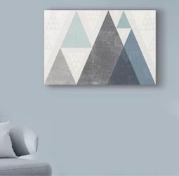 Guarani 'Mod Triangles I Blue' Canvas Art