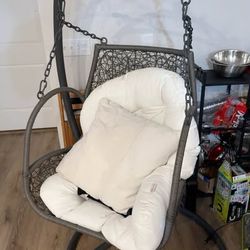 Modway Arbor Hanging Egg Swing Chair w/ Stand & Cushion