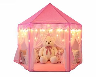 SumbaBaby girls pink tent with star lights