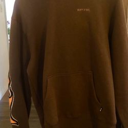 EPTM Brown Embroidered Flame Hoodie (Negotiable)