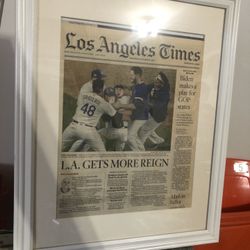 Framed Los Angeles Dodgers 2020 World Series LA Times