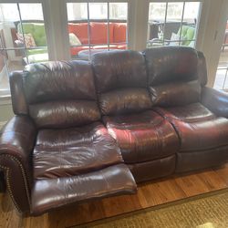 Leather furniture  and area rug