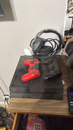 PS4 With Controllers And Headset