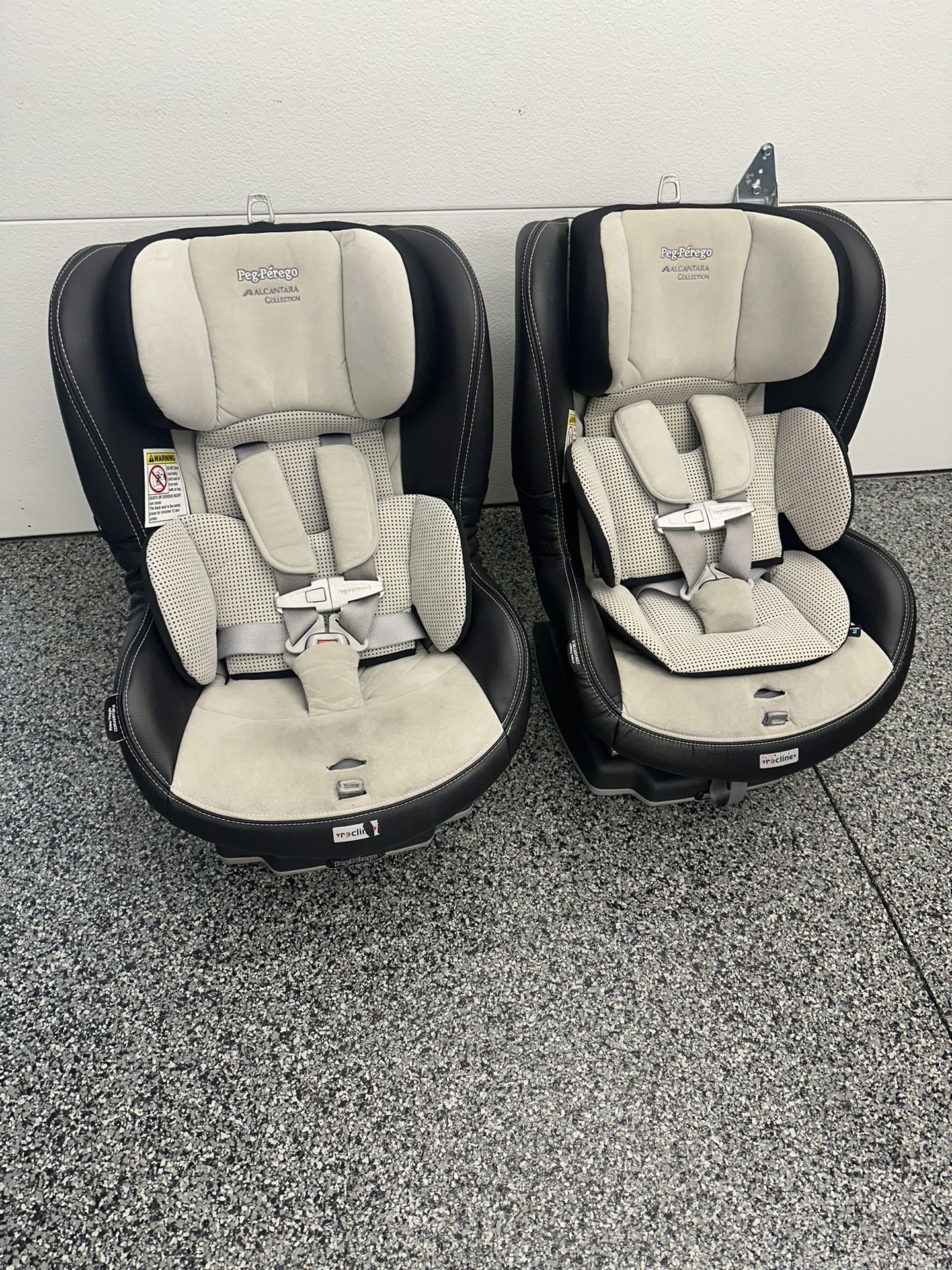 2x Peg Perego Primo Convertible Car seat- Alcantara-Pearl Grey (Limited Edition)