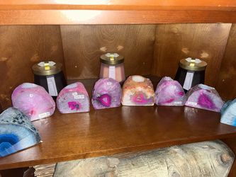 Agate Crystal Candle Holders