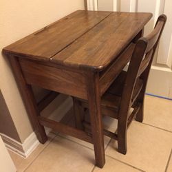 Antique Child’s School Desk & Chair
