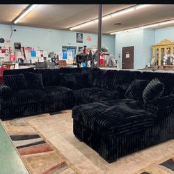 Brand New Super Plush Corduroy Pullout Sectional 