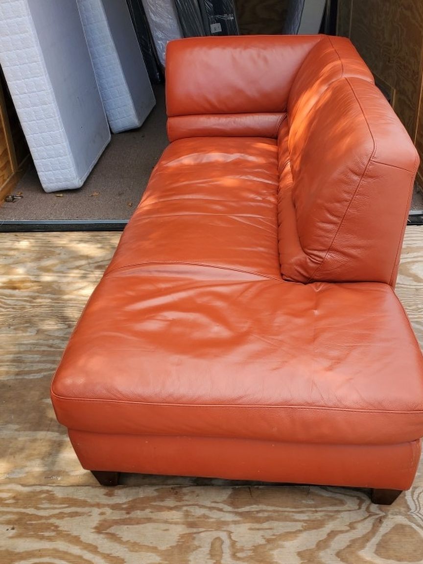 Leather sectional sofa sleeper and two side tables