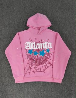 Sp5der Atlanta Pink Graphic Hoodie