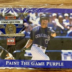⚾ 2002 Todd Helton Colorado Rockies Pin – Gold Glove & Silver Slugger King Soopers Promo