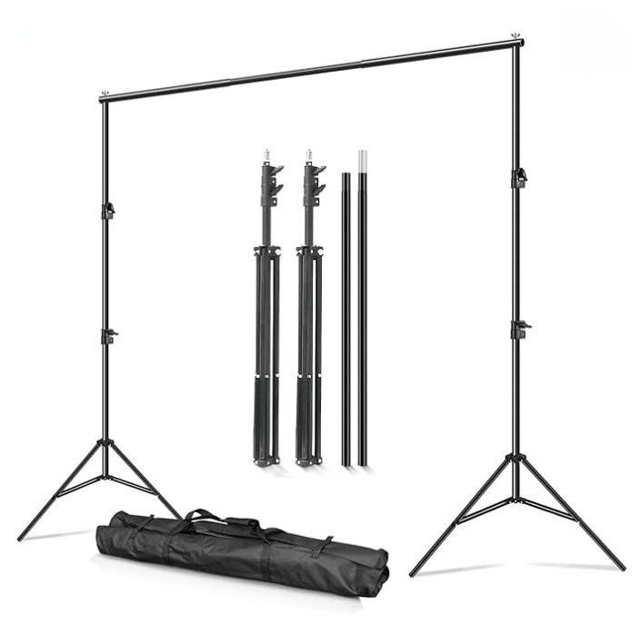 Julius Studio 10 Feet Wide Photography Photo Muslin Background Support Stand Backdrop Crossbar Kit, Backdrop Support Stand with Carry Bag, JSAG576