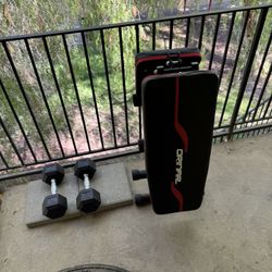 Adjustable Bench With 20lb Dumbbells 