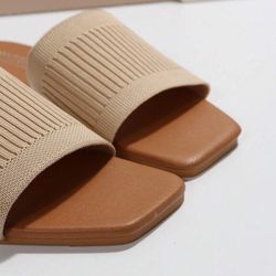Women Plus Size Summer New Open Toe Flat Sandals, Beach Strap Breathable Slipper