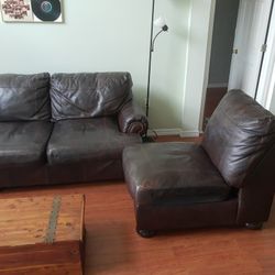 Beautiful Brown Faux Leather Sofa Coach