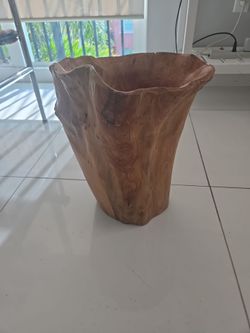 Hand carved burl wood center piece