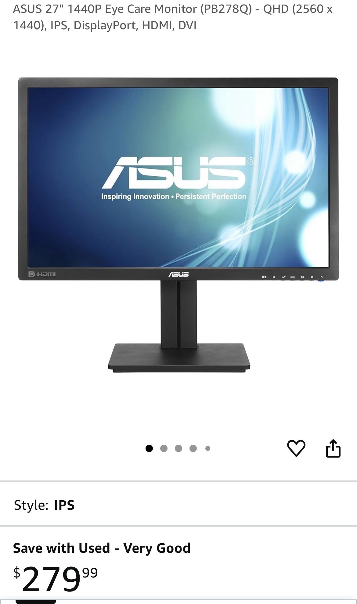 ASUS Gaming Monitor For Sale