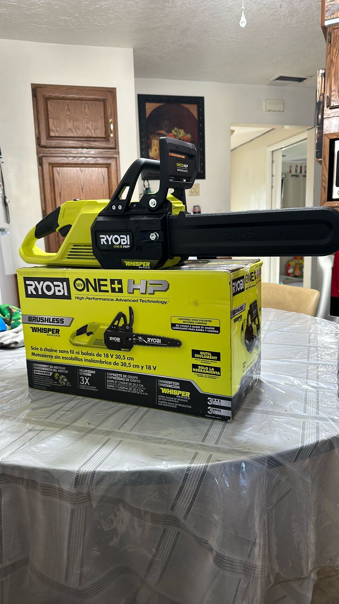 RYOBI ONE+ HP 18V Brushless Whisper Series 12 in. Battery Chainsaw