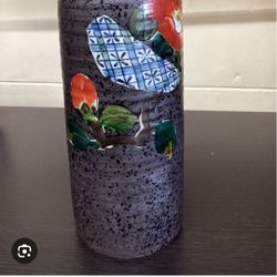 Mercurl Glazed Hand Painted Japanese Vase