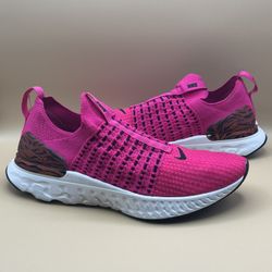 Nike React Phantom Run Flyknit 2 Pink Zebra Running Shoes - Women’s Size 11.5