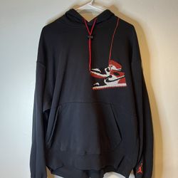 Nike Air Jordan 1 Black Toe Hoodie Pullover Mens Size XL CT3457-010