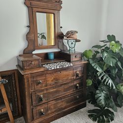 Solid Wood Antique Dresser $120