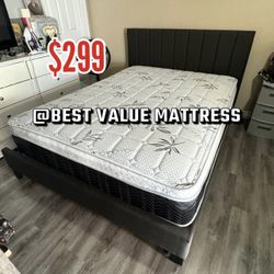 New Queen Bed Frame With Mattress 