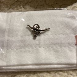Silver Longhorn Charm