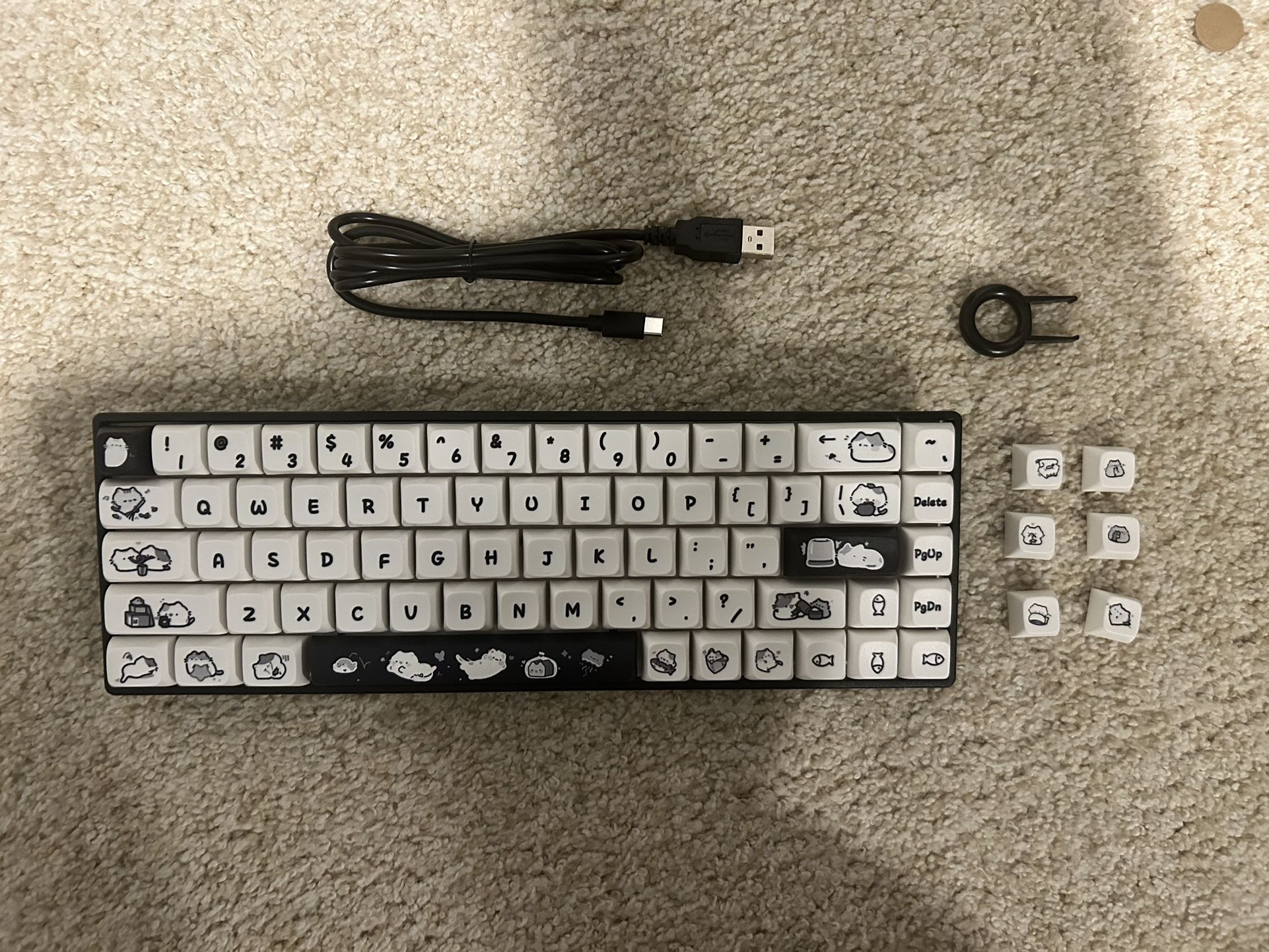 Cat Mechanical Wired Compact Keyboard