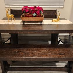 Dining Table With Chairs & Benches 