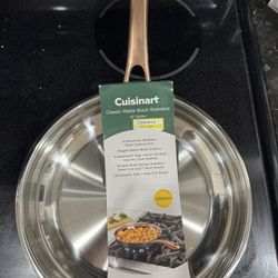 Cuisinart 10”  Black Stainless Steel Skillet w Blush Bronze Handle