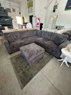 Sectional sofa with corduroy fabric