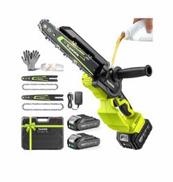 Supstable Mini Chainsaw Cordless, 8 Inch & 6 Inch Electric Chainsaw Battery Powered,