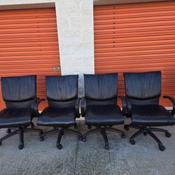 $80 Each Leather Chair Comfortable Wide Seat And Back