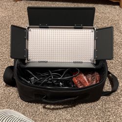TWO Studio Lights With Battery Pack Power Supply Adaptions 