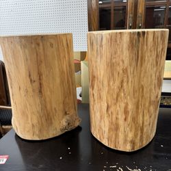 Pair Of BRAND NEW Teak Solid Wood Side Tables/ Stools - 18” T/ 12” W - Retail: $1250