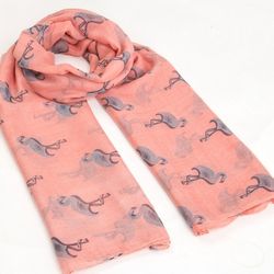 New Peach Flamingo Print Maxi Scarf Wrap Shawl Sarong 
