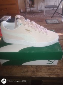 White and pink pumas women's