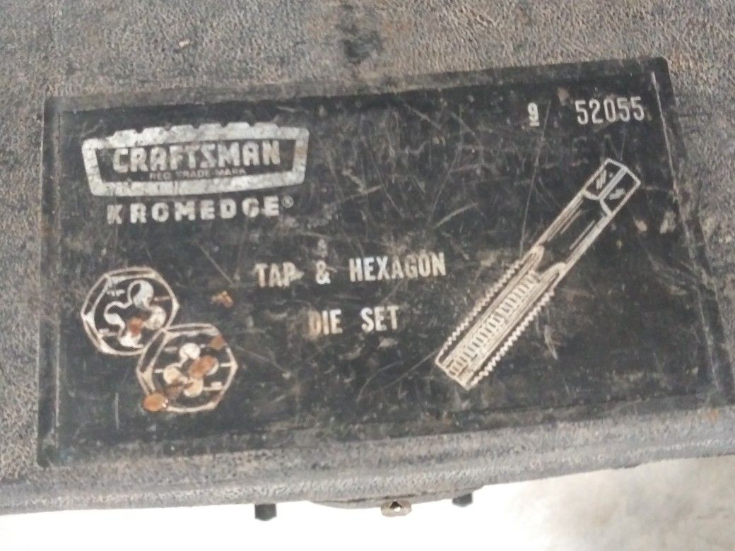 VINTAGE CRAFTSMAN KROMEDGE TAP & HEXAGON DIE SET