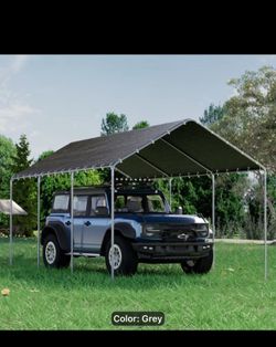 10X20 Sturdy Carports, UV Resistant Garage Canopy Cover, Outdoor Mobile Garage for Vehicle, Boat Tent