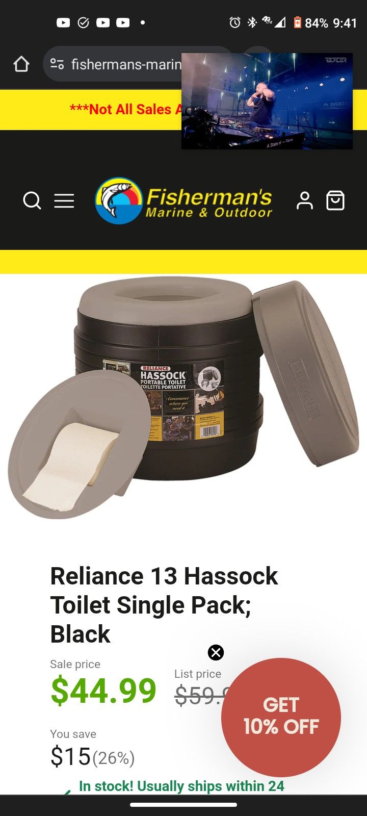 Reliance hassock Portable Toilet