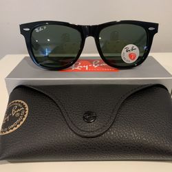Ray-Ban Wayfarer POLARIZED Classic Gloss Black G-15 Green RB2140 901/58 54mm