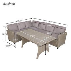 Patio Furniture Set With Center Table Cushion Comes In 3 Box