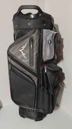 Lightweight golf cart bag with anti collision dividers rain guard beverage pocket golf club bag