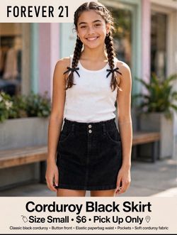 Black corduroy skirt