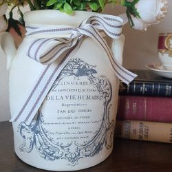 Vintage Looking Crock Type Vase - Country Chic