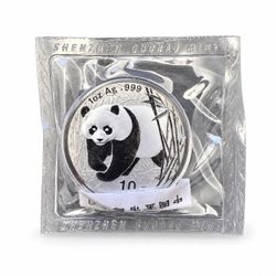 2002 Chinese Panda 1oz .999 Silver Coin in Government Packaging
