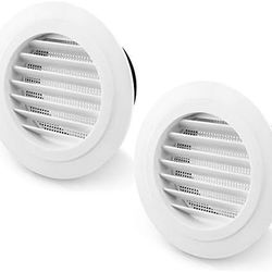 Air Vent ABS Louver Grille Cover, 2 Pack 4.5" Round Covers with Built-in Fly Screen Mesh