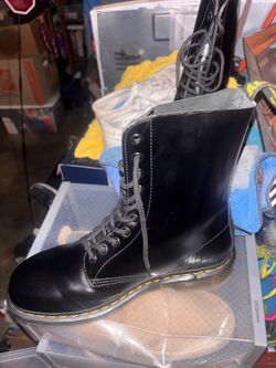 Authentic Dr. Martens 1469 tall black leather boots, size 10