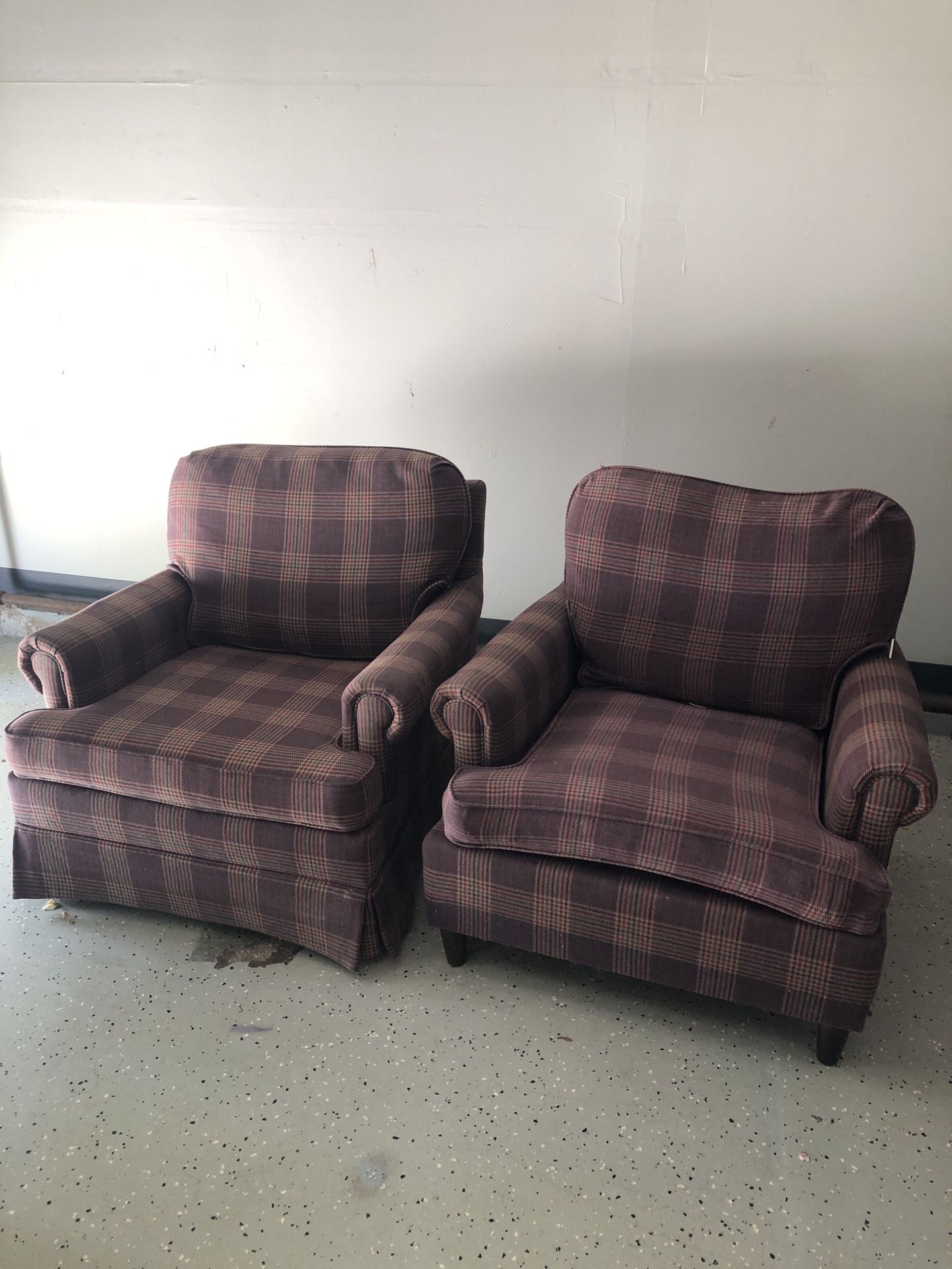 2 Free Plaid Sofa Chairs